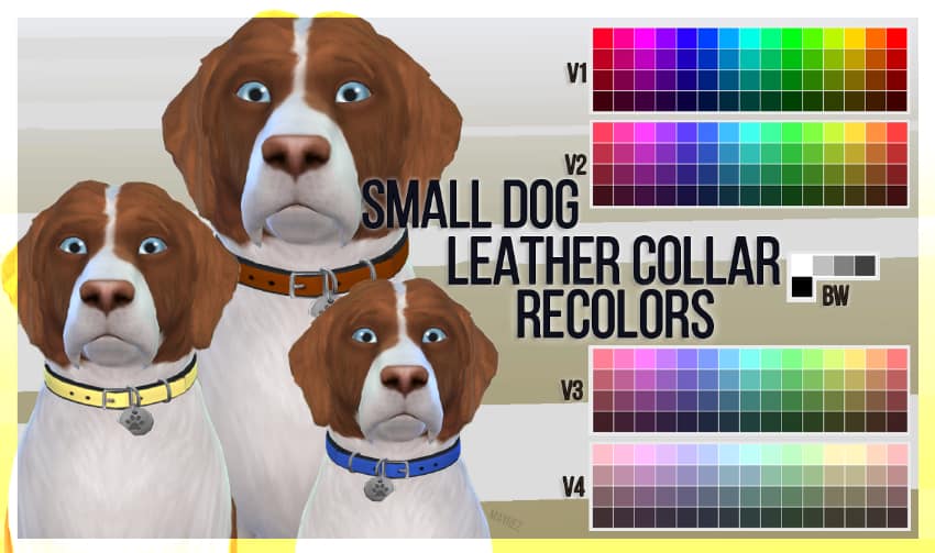 Les meilleurs mods pour animaux des Sims 4 - Colliers pour petits chiens