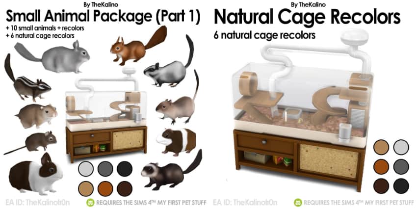 Les meilleurs mods pour animaux des Sims 4 - Petit paquet d'animaux