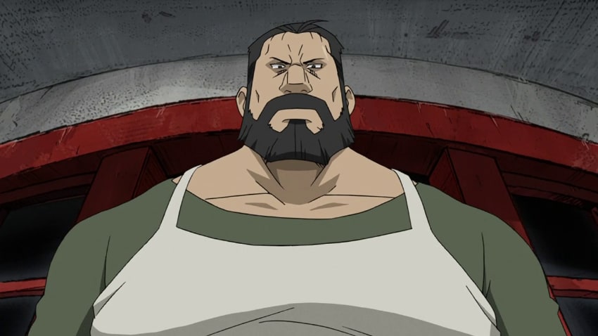 Les meilleurs personnages barbus d'anime - Sig Curtis (Fullmetal Alchemist)