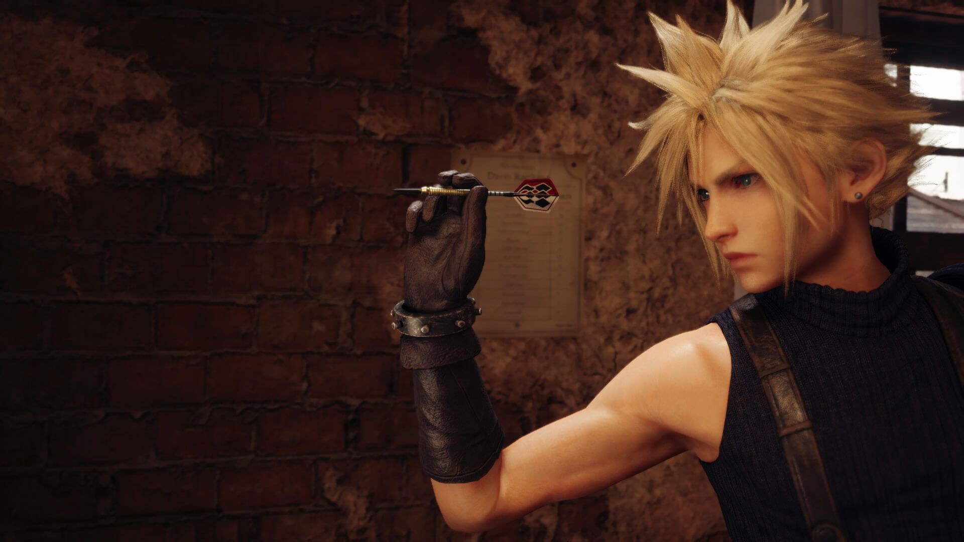 Final Fantasy VII Remake Cloud lance des fléchettes